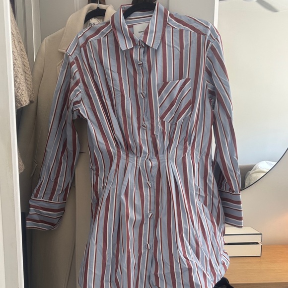 Aknvas Tops - Aknvas Multicolor Striped Shirt Dress